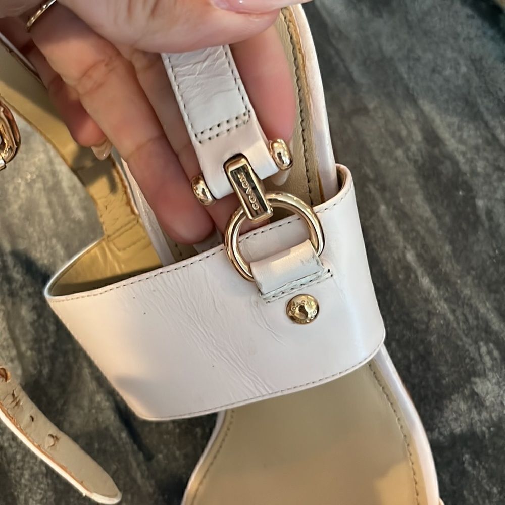 Coach Tan Block Heels - Picture 2 of 8